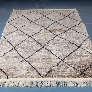 Beni ourain rug 7.54 ft x 5.08 ft  , Beniourain brown Rug, Wool Moroccan rug, Handmade Berber Rug, Abstract Berber Rug from Morocco