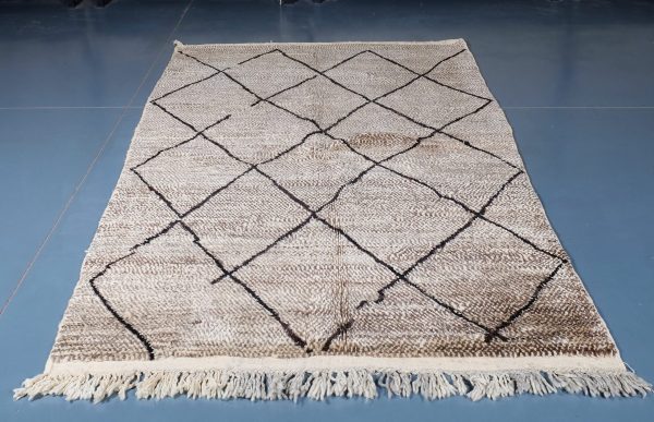 Beni ourain rug 7.54 ft x 5.08 ft  , Beniourain brown Rug, Wool Moroccan rug, Handmade Berber Rug, Abstract Berber Rug from Morocco