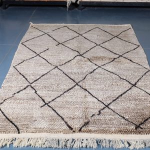 Beni ourain rug 7.54 ft x 5.08 ft  , Beniourain brown Rug, Wool Moroccan rug, Handmade Berber Rug, Abstract Berber Rug from Morocco