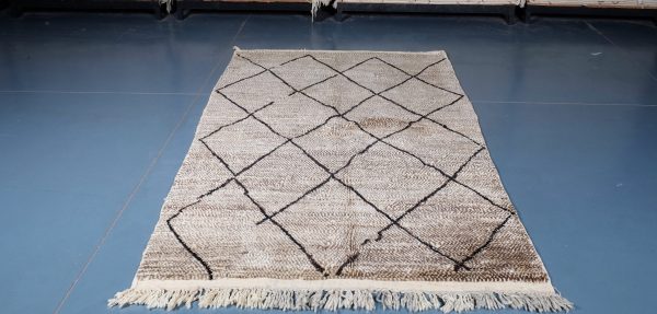 Beni ourain rug 7.54 ft x 5.08 ft  , Beniourain brown Rug, Wool Moroccan rug, Handmade Berber Rug, Abstract Berber Rug from Morocco