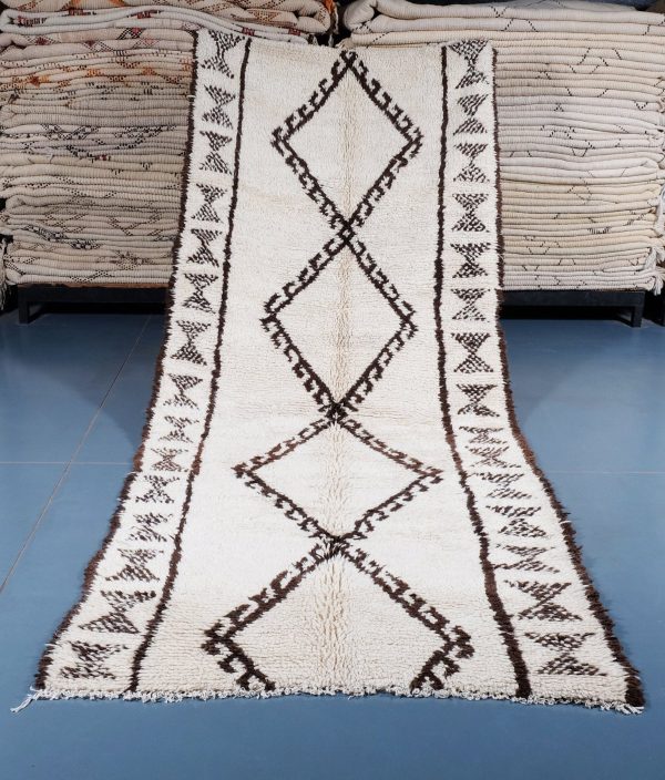 Moroccan Beni ourain Runner Rug 9.84 ft x 4.26 ft