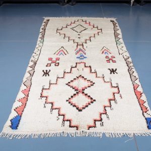 Moroccan Azilal Rug 7.87 ft x 3.93 ft, Authentic Azilal Rug, Azilal Moroccan Area Rug, Berber handmade carpet, Moroccan Rug, Wool Rug