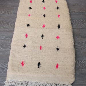 Moroccan Beni ourain Rug 3.1ft x 1.6ft, Small Beni ourain Rug, Handmade natural wool, Beni rug,  Bedside rug, Wool Rug, Small moroccan rug