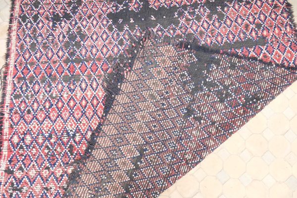 Moroccan Vintage Berber handwoven rug 11.22 ft x 5.44 ft ,  handwoven Moroccan, berber accent rug, colorful moroccan rug, Flat woven, Tribal