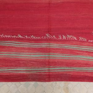 Moroccan Vintage berber rug - Woven blanket 10x5,  handwoven Flat woven, berber vintage rug