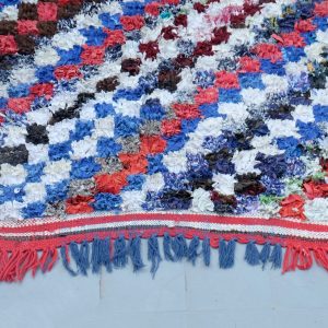 Handmade Kilim Boucherouite rug, 7 ft x 4 ft , Berber Moroccan kilim rug, Handmade Berber Rug, Morrocan striped kilim