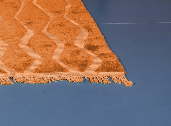 Orange Custom Moroccan rug , Handmade peach Moroccan Rug , Beni ourain carpet , Genuine Wool rug , Berber carpet ,Custom wool rugs