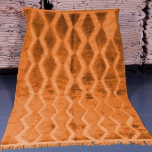 Orange Custom Moroccan rug , Handmade peach Moroccan Rug , Beni ourain carpet , Genuine Wool rug , Berber carpet ,Custom wool rugs