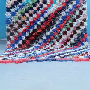 Handmade Kilim Boucherouite rug, 7 ft x 4 ft , Berber Moroccan kilim rug, Handmade Berber Rug, Morrocan striped kilim