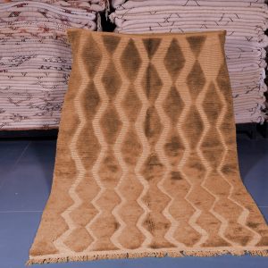 Custom brown Moroccan rug , Handmade Moroccan Rug , Beni ourain carpet , Genuine Wool rug , Berber carpet ,Custom wool rugs