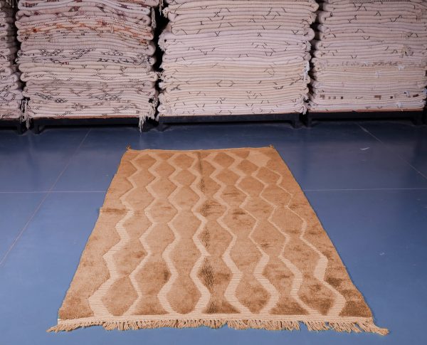 Custom brown Moroccan rug , Handmade Moroccan Rug , Beni ourain carpet , Genuine Wool rug , Berber carpet ,Custom wool rugs