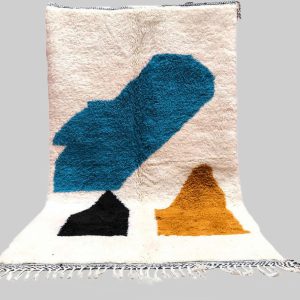 New Custom Moroccan rug , Blue Handmade Moroccan Rug