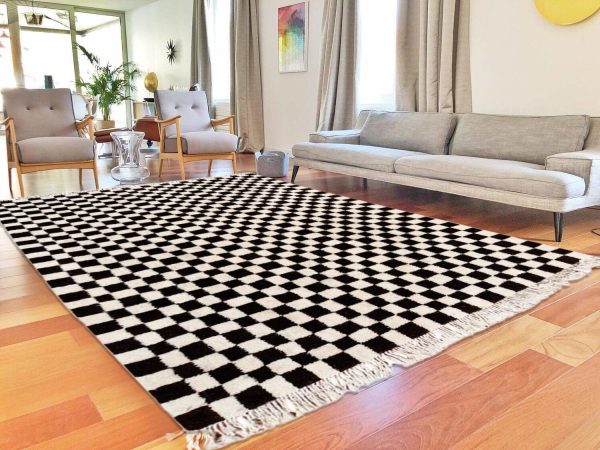 Berber checkered rug - Handmade Berber rug - Checkered rug - Moroccan rug - Berber Rug - Berber Moroccan rug - Checkered rug