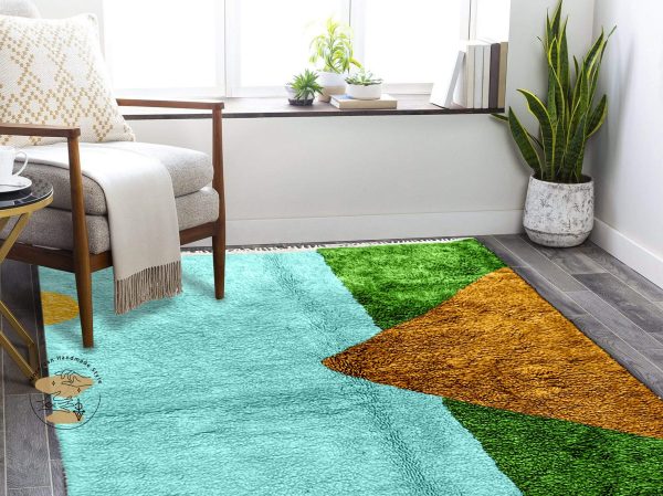 Brown & Green Custom Moroccan rug