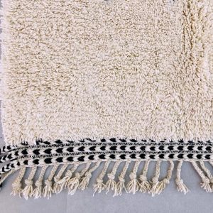 Moroccan rug | Moroccan Area Rug | Handmade Rug  | Wool Rug | Black Lines Rug | Hand Woven Rug | White rug | Black and white rug