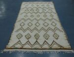 Vintage Geometric Beni ourain rug 10.17 ft x 4.19 ft