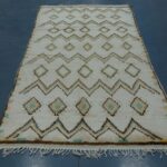 Vintage Geometric Beni ourain rug 10.17 ft x 4.19 ft