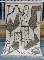 Handmade Geometric Azilal Rug 100% Wool 8.03 ft x 4.59 ft