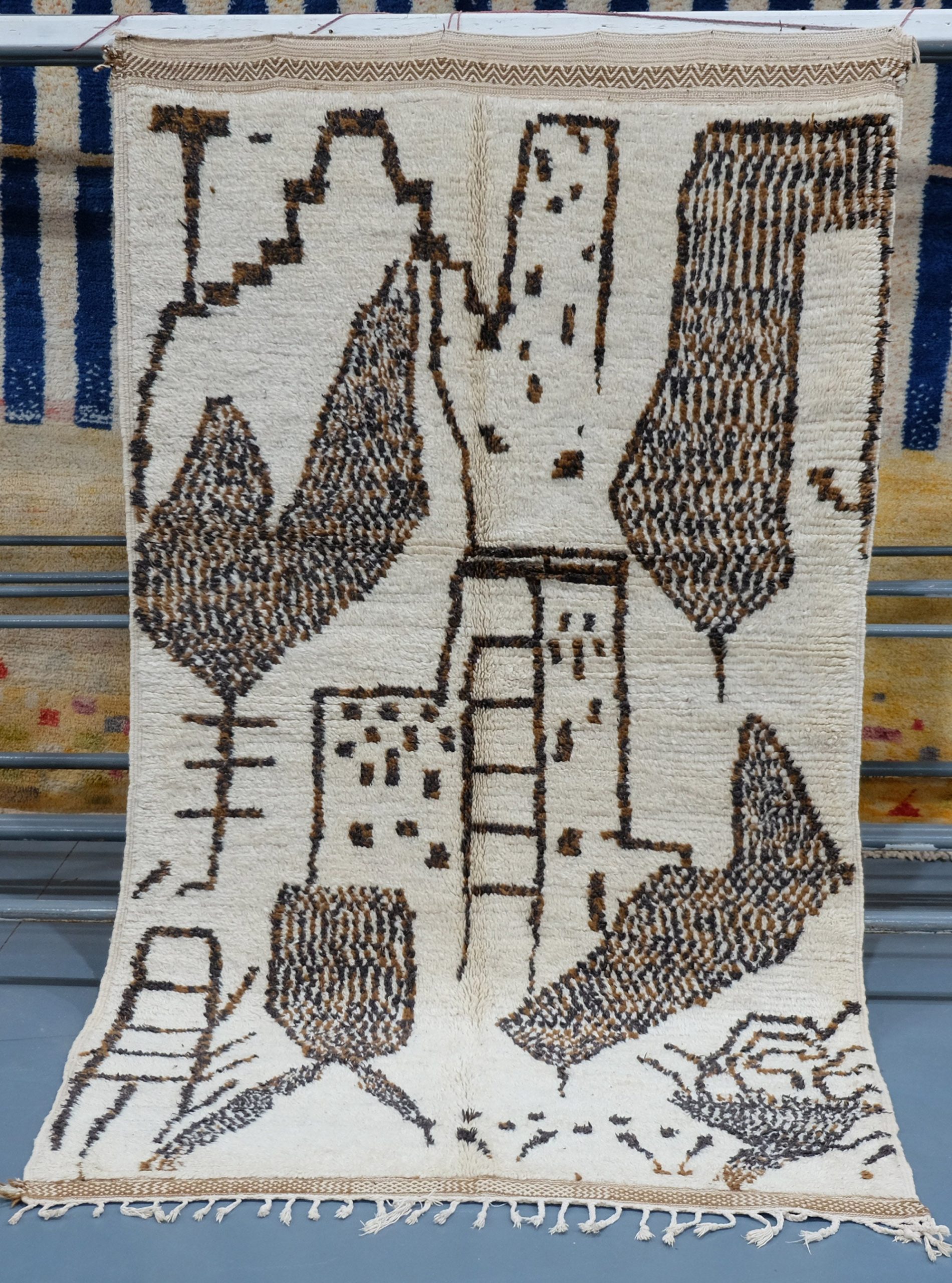 il_fullxfull.2393096616_2orx-scaled-2.jpg Handmade Geometric Azilal Rug 100% Wool 8.03 ft x 4.59 ft - Image 1