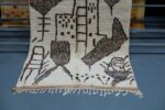 Handmade Geometric Azilal Rug 100% Wool 8.03 ft x 4.59 ft - Image 7