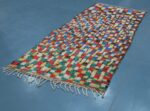Moroccan rug square patterns : Handmade rug 9.28 ft x 4.06 ft - Image 4