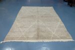 Brown Moroccan Beni ourain rug, 7.34 ft x 5.83 ft - Image 4