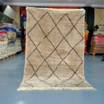 Wool Brown Beni Ourain rug, 7.87 ft x 5.01 ft From Morocco
