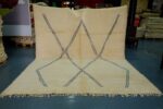 Handmade Beni Ourain Rug 12.30 ft x 10.40 ft White & Blue Rug - Image 8