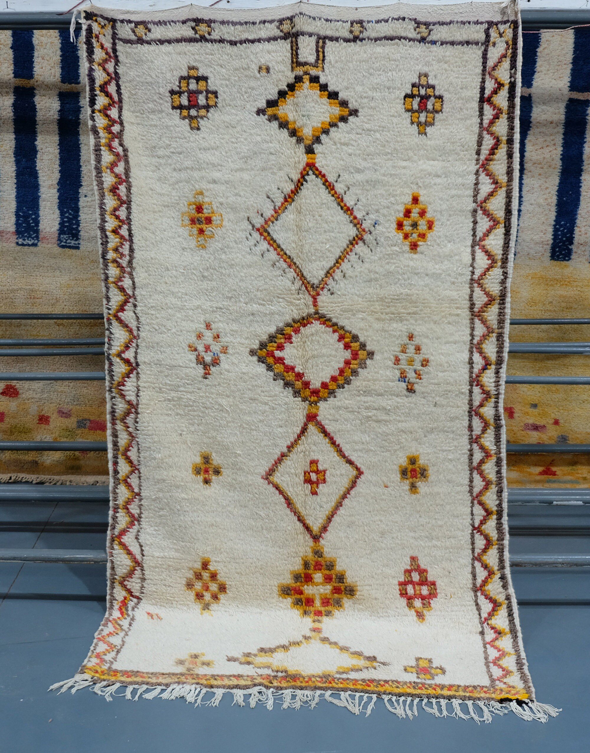 il_fullxfull.2437067691_lu1s-1.jpg Vintage Colored Azilal rug 7.21 ft x 4 ft - Image 1