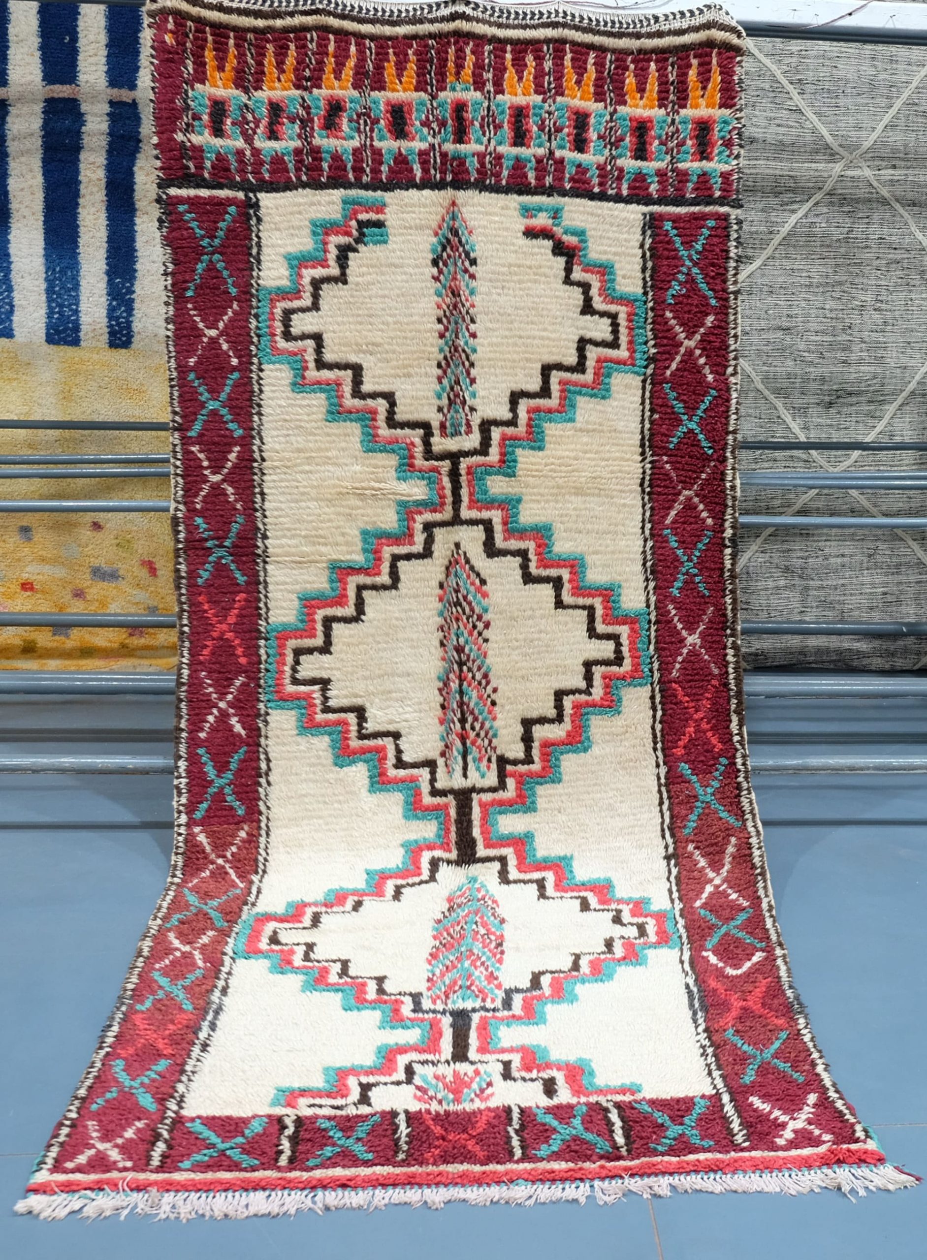 il_fullxfull.2440645339_24ex-scaled-2.jpg Geometric Beni Azilal rug 9.41 ft x 4.13 ft - Image 1