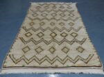 Vintage Geometric Beni ourain rug 10.17 ft x 4.19 ft - Image 4
