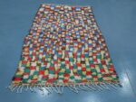 Moroccan rug square patterns : Handmade rug 9.28 ft x 4.06 ft