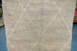 Brown Moroccan Beni ourain rug, 7.34 ft x 5.83 ft