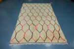 Colored beni Ourain rug, 8.26 ft x 5.15 ft , Art Deco Rug, Wool Moroccan rug, , Handmade Berber Rug, Geometric Berber Rug from Morocco