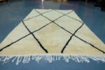 Handmade beni ourain rug 7.64 ft x 4.75 ft