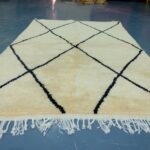 Handmade beni ourain rug 7.64 ft x 4.75 ft