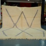 Handmade Beni Ourain Rug 12.30 ft x 10.40 ft White & Blue Rug