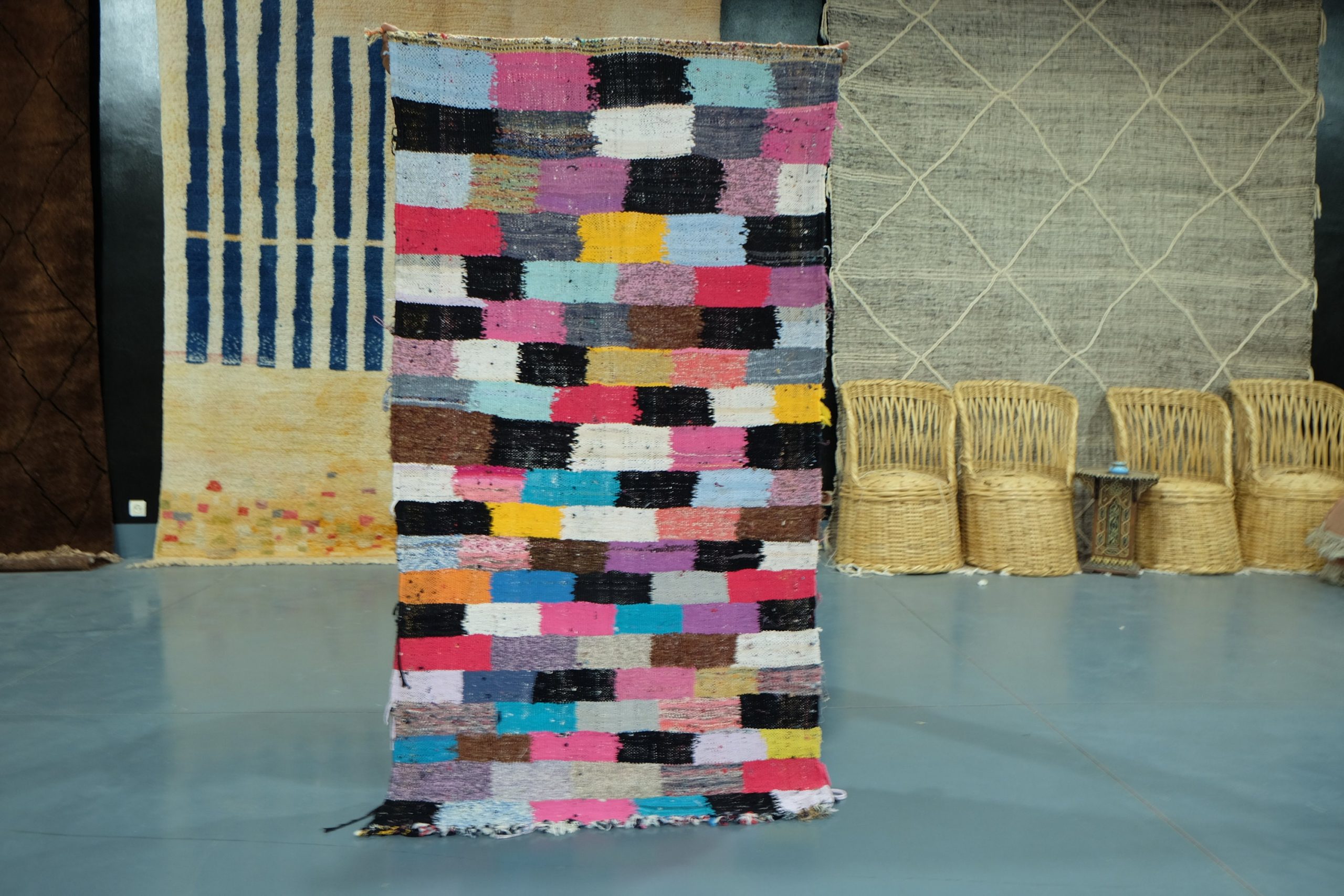 il_fullxfull.2560024802_i5q8-scaled-2.jpg Handmade Kilim Boucherouite rug 6 ft x 3 ft - Image 1