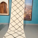 Moroccan Black and white rug runner