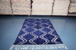 Blue Beni ourain rug 8.39 ft x 5.57 ft - Image 3
