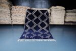 Blue Beni ourain rug 8.39 ft x 5.57 ft - Image 10