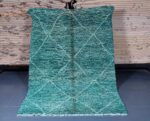 Beni ourain rug 7ft x 4ft , Moroccan green Rug, Genuine Wool Moroccan rug, Handmade Berber Rug,  Authentic Moroccan rug Hand knotted - Image 3