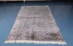 Black Geometric Beni ourain rug 8.36 ft x 4.82 ft
