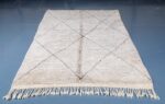 Beni ourain rug 7.54 ft x 5.08 ft  , Beniourain white Rug, Wool Moroccan rug, Handmade Berber Rug, Abstract Berber Rug from Morocco - Image 2