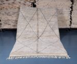 Beni ourain rug 7.54 ft x 5.08 ft  , Beniourain white Rug, Wool Moroccan rug, Handmade Berber Rug, Abstract Berber Rug from Morocco - Image 3