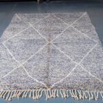 Beni Ourain rug 7.54 ft x 5.24 ft Gray Rug