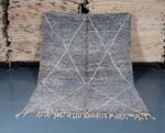 Beni Ourain rug 7.54 ft x 5.24 ft Gray Rug - Image 2