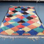 Colorful Moroccan Azilal Rug 7.87 ft x 4.85 ft