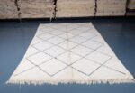 Beni ourain Moroccan rug 9.97 ft x 6.66 ft White rug - Image 2