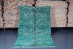 Beni ourain rug 7ft x 4ft , Moroccan green Rug, Genuine Wool Moroccan rug, Handmade Berber Rug,  Authentic Moroccan rug Hand knotted - Image 2